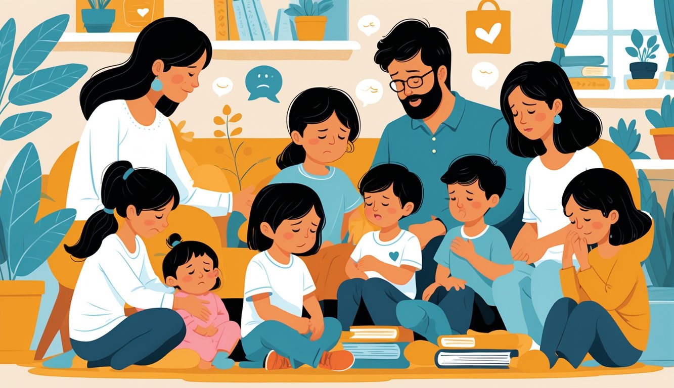 Çocuklara duygularını yönetme konusunda destek veren ebeveynler ve bakım verenlerin olduğu sıcak bir aile ortamı.