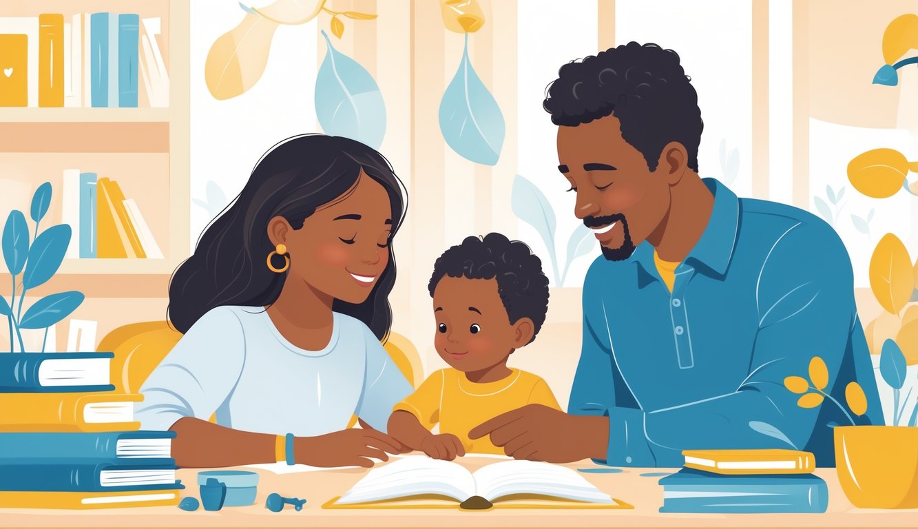 Bir ebeveyn ve çocuğun ev ortamında samimi şekilde iletişim kurduğu, birlikte vakit geçirdiği bir sahne.